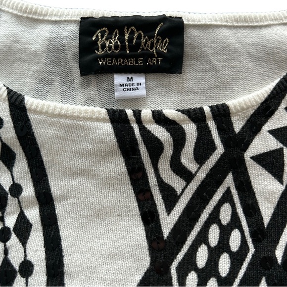 🔥BOB MACKIE SWEATER! DESIGNER SWEATER WITH A HINT OF SEQUINS 🔥🔥🔥🔥 - Picture 6 of 9